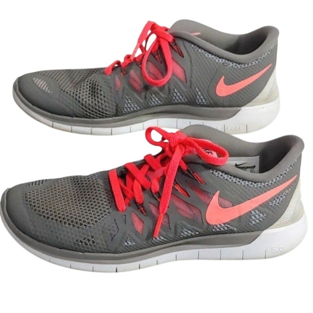 Nike Free 5.0 Womens Size 10 Gray Pink Running Shoes 642199-200